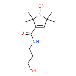 ChemSpider 2D Image | {3-[(3-Hydroxypropyl)carbamoyl]-2,2,5,5-tetramethyl-2,5-dihydro-1H-pyrrol-1-yl}oxidanyl | C12H21N2O3