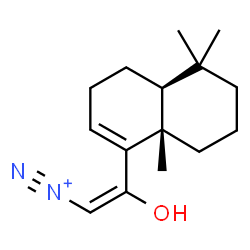 ChemSpider 2D Image | (E)-2-Hydroxy-2-[(4aS,8aS)-5,5,8a-trimethyl-3,4,4a,5,6,7,8,8a-octahydro-1-naphthalenyl]ethenediazonium | C15H23N2O