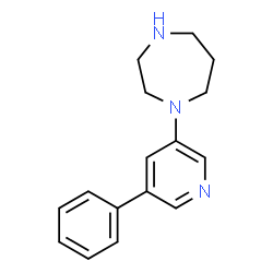ChemSpider 2D Image | 1-(5-Phenyl-3-pyridinyl)-1,4-diazepane | C16H19N3