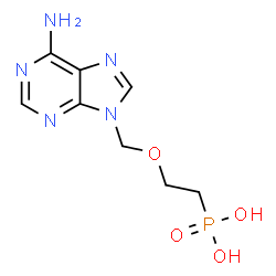 ChemSpider 2D Image | {2-[(6-Amino-9H-purin-9-yl)methoxy]ethyl}phosphonic acid | C8H12N5O4P