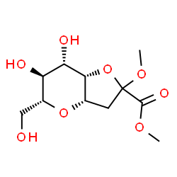 ChemSpider 2D Image | Methyl (3aS,5R,6S,7S,7aS)-6,7-dihydroxy-5-(hydroxymethyl)-2-methoxyhexahydro-2H-furo[3,2-b]pyran-2-carboxylate | C11H18O8
