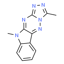 ChemSpider 2D Image | 3,10-Dimethyl-10H-S-Triazolo(4'3':2,3)-As-Triazino(5,6-B)Indole | C12H10N6