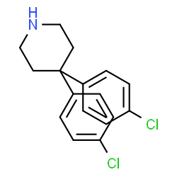 ChemSpider 2D Image | 4,4-Bis(4-chlorophenyl)piperidine | C17H17Cl2N