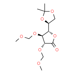 ChemSpider 2D Image | (3R,4S,5S)-5-[(4S)-2,2-Dimethyl-1,3-dioxolan-4-yl]-3,4-bis(methoxymethoxy)dihydro-2(3H)-furanone | C13H22O8