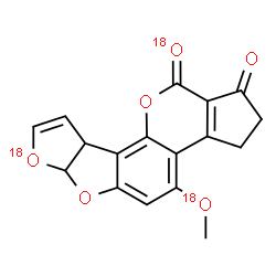 ChemSpider 2D Image | 4-[Methyl(~18~O)oxy](7-~18~O)-2,3,6a,9a-tetrahydrocyclopenta[c]furo[3',2':4,5]furo[2,3-h]chromene-1,11-(11-~18~O)dione | C17H12O318O3