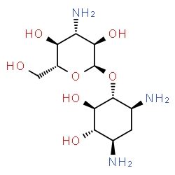 ChemSpider 2D Image | (1R,2R,3S,4R,6S)-4,6-Diamino-2,3-dihydroxycyclohexyl 3-amino-3-deoxy-alpha-D-glucopyranoside | C12H25N3O7