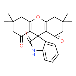 ChemSpider 2D Image | 3',3',6',6'-Tetramethyl-3',4',6',7'-tetrahydrospiro[indole-3,9'-xanthene]-1',2,8'(1H,2'H,5'H)-trione | C24H25NO4