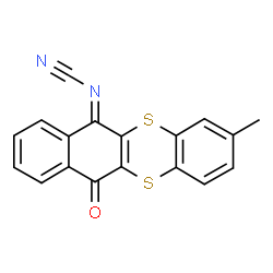 ChemSpider 2D Image | [(6E)-3-Methyl-11-oxobenzo[b]thianthren-6(11H)-ylidene]cyanamide | C18H10N2OS2