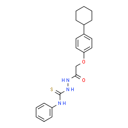 ChemSpider 2D Image | 2-[(4-Cyclohexylphenoxy)acetyl]-N-phenylhydrazinecarbothioamide | C21H25N3O2S
