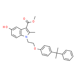 ChemSpider 2D Image | Methyl 5-hydroxy-2-methyl-1-{2-[4-(2-phenyl-2-propanyl)phenoxy]ethyl}-1H-indole-3-carboxylate | C28H29NO4