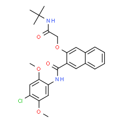 ChemSpider 2D Image | 3-[2-(tert-Butylamino)-2-oxoethoxy]-N-(4-chloro-2,5-dimethoxyphenyl)-2-naphthamide | C25H27ClN2O5