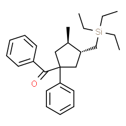 ChemSpider 2D Image | {(3R,4R)-3-Methyl-1-phenyl-4-[(triethylsilyl)methyl]cyclopentyl}(phenyl)methanone | C26H36OSi