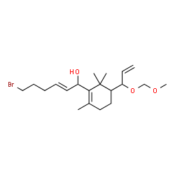ChemSpider 2D Image | (2E)-6-Bromo-1-{5-[1-(methoxymethoxy)-2-propen-1-yl]-2,6,6-trimethyl-1-cyclohexen-1-yl}-2-hexen-1-ol | C20H33BrO3