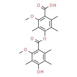 ChemSpider 2D Image | 4-[(4-Hydroxy-2-methoxy-3,5,6-trimethylbenzoyl)oxy]-2-methoxy-3,5,6-trimethylbenzoic acid | C22H26O7
