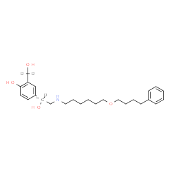 ChemSpider 2D Image | 2-[Hydroxy(~2~H_2_)methyl]-4-[1-hydroxy-2-{[6-(4-phenylbutoxy)hexyl]amino}(1-~13~C,1-~2~H)ethyl]phenol | C2413CH34D3NO4