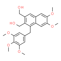 ChemSpider 2D Image | [6,7-Dimethoxy-1-(3,4,5-trimethoxybenzyl)-2,3-naphthalenediyl]dimethanol | C24H28O7