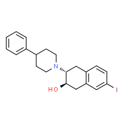 ChemSpider 2D Image | (2R,3R)-7-Iodo-3-(4-phenyl-1-piperidinyl)-1,2,3,4-tetrahydro-2-naphthalenol | C21H24INO