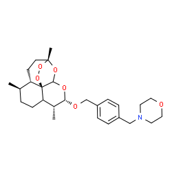 ChemSpider 2D Image | 4-[4-({[(3R,5aS,6R,9R,10S,12aR)-3,6,9-trimethyldecahydro-3,12-epoxy[1,2]dioxepino[4,3-i]isochromen-10-yl]oxy}methyl)benzyl]morpholine | C27H39NO6