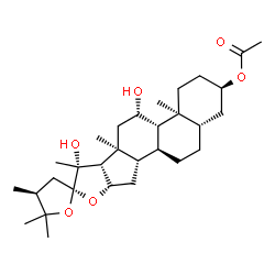 ChemSpider 2D Image | (3R,5S,11S,20R,22S,24S)-24-Methyl-22,25-epoxyfurostan-3,11,20-triol 3-acetate | C30H48O6