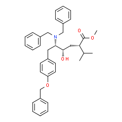 ChemSpider 2D Image | Methyl (2S,4S,5S)-6-[4-(benzyloxy)phenyl]-5-(dibenzylamino)-4-hydroxy-2-isopropylhexanoate | C37H43NO4
