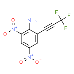 ChemSpider 2D Image | 2,4-Dinitro-6-(3,3,3-trifluoro-1-propyn-1-yl)aniline | C9H4F3N3O4