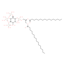 ChemSpider 2D Image | [(2S)-3-[[(1R,2R,3S,4R,5S,6S)-2,3-dihydroxy-4,5,6-triphosphonooxy-cyclohexoxy]-hydroxy-phosphoryl]oxy-2-hexadecanoyloxy-propyl] hexadecanoate | C41H82O22P4