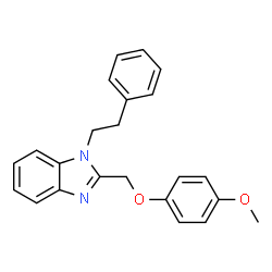 ChemSpider 2D Image | 2-[(4-Methoxyphenoxy)methyl]-1-(2-phenylethyl)-1H-benzimidazole | C23H22N2O2