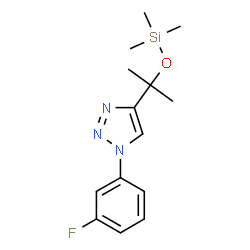 ChemSpider 2D Image | 1-(3-Fluorophenyl)-4-{2-[(trimethylsilyl)oxy]-2-propanyl}-1H-1,2,3-triazole | C14H20FN3OSi