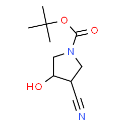 ChemSpider 2D Image | 1-Boc-3-Cyano-4-hydroxypyrrolidine | C10H16N2O3