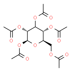 ChemSpider 2D Image | (3xi)-1,2,3,4,6-Penta-O-acetyl-beta-D-ribo-hexopyranose | C16H22O11