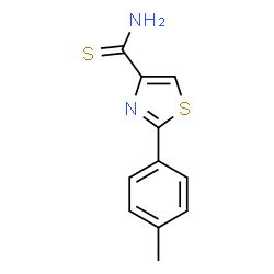 ChemSpider 2D Image | 2-(4-Methylphenyl)-1,3-thiazole-4-carbothioamide | C11H10N2S2