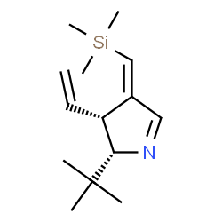 ChemSpider 2D Image | (2S,3R,4E)-2-(2-Methyl-2-propanyl)-4-[(trimethylsilyl)methylene]-3-vinyl-3,4-dihydro-2H-pyrrole | C14H25NSi