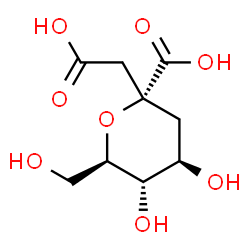 ChemSpider 2D Image | (6R)-2,6-Anhydro-2-(carboxymethyl)-3-deoxy-6-(hydroxymethyl)-D-lyxo-hexonic acid | C9H14O8