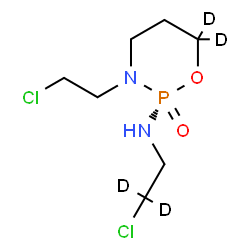 ChemSpider 2D Image | (2R)-3-(2-Chloroethyl)-N-[2-chloro(2,2-~2~H_2_)ethyl](6,6-~2~H_2_)-1,3,2-oxazaphosphinan-2-amine 2-oxide | C7H11D4Cl2N2O2P