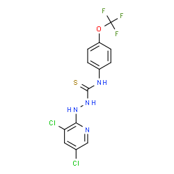 ChemSpider 2D Image | 2-(3,5-Dichloro-2-pyridinyl)-N-[4-(trifluoromethoxy)phenyl]hydrazinecarbothioamide | C13H9Cl2F3N4OS