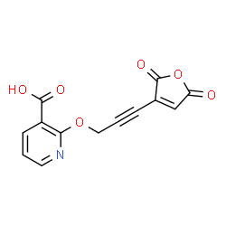 ChemSpider 2D Image | 2-{[3-(2,5-Dioxo-2,5-dihydro-3-furanyl)-2-propyn-1-yl]oxy}nicotinic acid | C13H7NO6