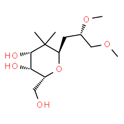 ChemSpider 2D Image | (2R,3R,4R,6R)-6-[(2S)-2,3-Dimethoxypropyl]-2-(hydroxymethyl)-5,5-dimethyltetrahydro-2H-pyran-3,4-diol | C13H26O6