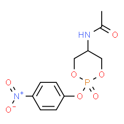 ChemSpider 2D Image | N-[2-(4-Nitrophenoxy)-2-oxido-1,3,2-dioxaphosphinan-5-yl]acetamide | C11H13N2O7P