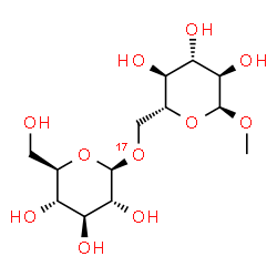 ChemSpider 2D Image | Methyl 6-O-beta-D-glucopyranosyl-alpha-D-(6-~17~O)glucopyranoside | C13H24O1017O