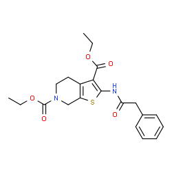 ChemSpider 2D Image | Diethyl 2-[(phenylacetyl)amino]-4,7-dihydrothieno[2,3-c]pyridine-3,6(5H)-dicarboxylate | C21H24N2O5S