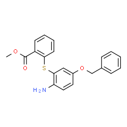 ChemSpider 2D Image | Methyl 2-{[2-amino-5-(benzyloxy)phenyl]sulfanyl}benzoate | C21H19NO3S