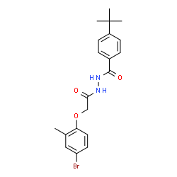 ChemSpider 2D Image | N'-[(4-Bromo-2-methylphenoxy)acetyl]-4-(2-methyl-2-propanyl)benzohydrazide | C20H23BrN2O3