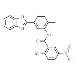 ChemSpider 2D Image | N-[5-(1,3-Benzoxazol-2-yl)-2-methylphenyl]-2-bromo-5-nitrobenzamide | C21H14BrN3O4