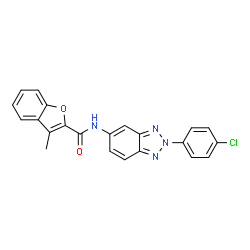 ChemSpider 2D Image | N-[2-(4-Chlorophenyl)-2H-benzotriazol-5-yl]-3-methyl-1-benzofuran-2-carboxamide | C22H15ClN4O2
