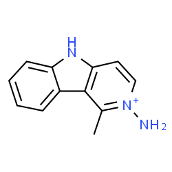 ChemSpider 2D Image | 2-Amino-1-methyl-5H-pyrido[4,3-b]indol-2-ium | C12H12N3