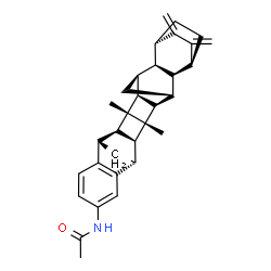 ChemSpider 2D Image | N-[(1S,2S,3R,4R,5R,6S,7R,14S,15R,16S,17S,18S,19R,20R)-5,16-Dimethyl-21,22-bis(methylene)nonacyclo[18.2.2.1~3,18~.1~7,14~.0~2,19~.0~4,17~.0~5,16~.0~6,15~.0~8,13~]hexacosa-8,10,12-trien-10-yl]acetamide | C32H37NO