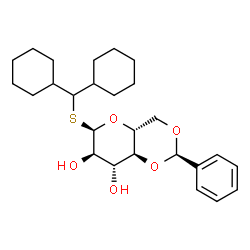 ChemSpider 2D Image | Dicyclohexylmethyl 4,6-O-benzylidene-1-thio-alpha-D-glucopyranoside | C26H38O5S