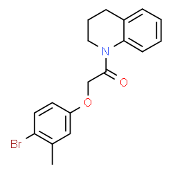ChemSpider 2D Image | 2-(4-Bromo-3-methylphenoxy)-1-(3,4-dihydro-1(2H)-quinolinyl)ethanone | C18H18BrNO2