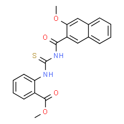 ChemSpider 2D Image | Methyl 2-{[(3-methoxy-2-naphthoyl)carbamothioyl]amino}benzoate | C21H18N2O4S