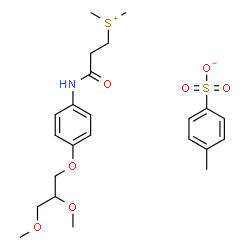 ChemSpider 2D Image | (3-{[4-(2,3-Dimethoxypropoxy)phenyl]amino}-3-oxopropyl)(dimethyl)sulfonium 4-methylbenzenesulfonate | C23H33NO7S2